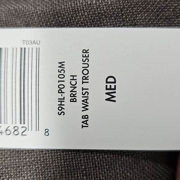 Eileen Fisher Linen Tab Waist Trouser Pant, Color Branch, Size Medium, New - Picture 12 of 12